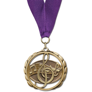 2-3/8" ES Medal w/ Grosgrain Neck Ribbon