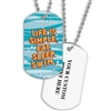 Full Color Dog Tags w/ Swimming Stock Designs & Print on Back