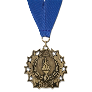 2-1/4" TS Medal w/ Grosgrain Neck Ribbon
