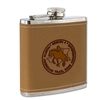6 oz. Leather/Stainless Flask