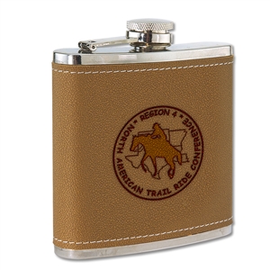 6 oz. Leather/Stainless Flask