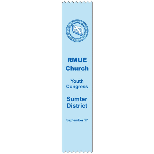 2" x 10" Custom Multicolor Pinked Top Award Ribbon