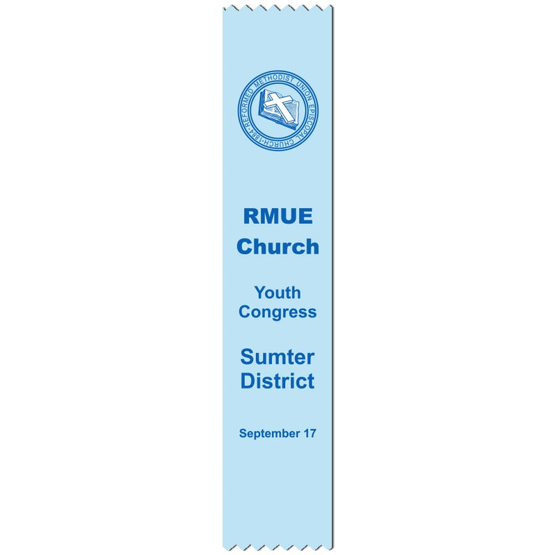 2" x 10" Custom Multicolor Pinked Top Award Ribbon
