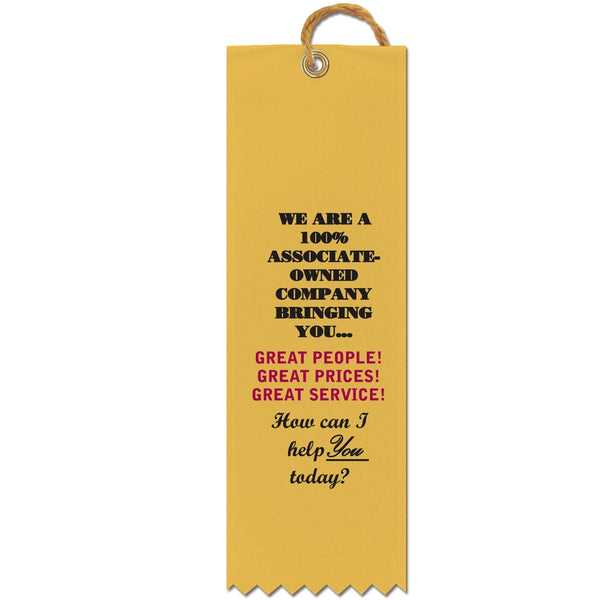 2" x 6" Custom Multicolor Square Top Award Ribbon