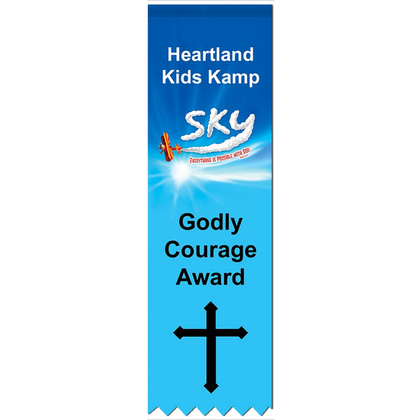 1-5/8" x 6" Custom Multicolor Hemmed Top Award Ribbon