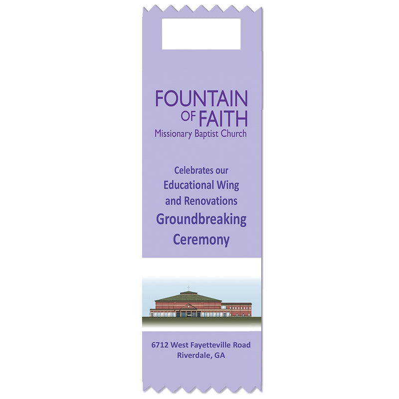 2" x 6"Custom Multicolor Tape Top Award Ribbon