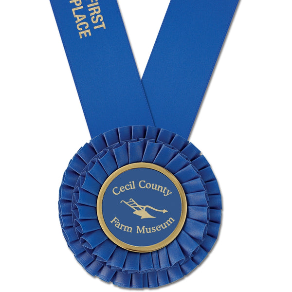 Custom Medalist Award Rosette, 4" Top
