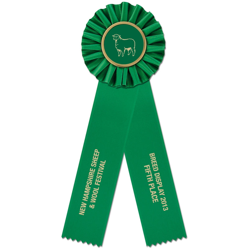 Ideal 2 Rosette Award Ribbon, 4" Top