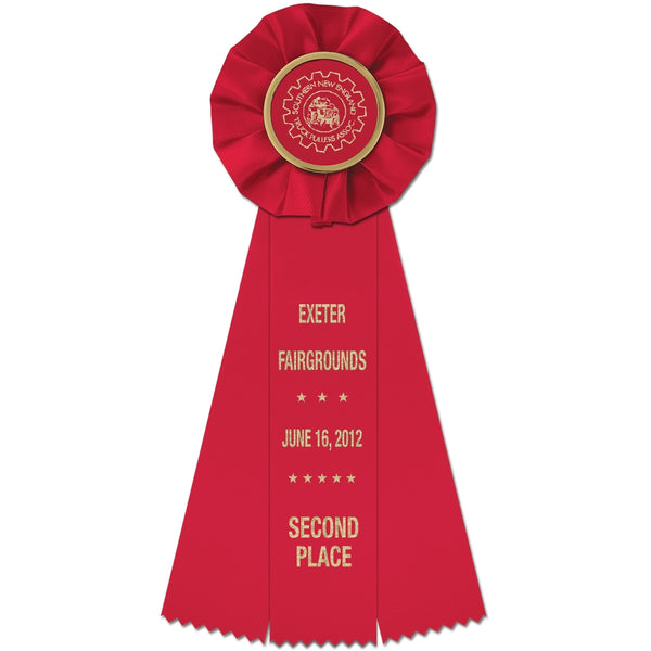 Empire 3 Rosette Award Ribbon, 4" Top