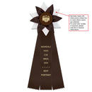 Wales 3 Rosette Award Ribbon, 5-1/2" Top