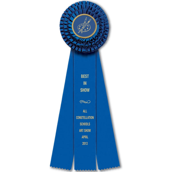 Dover 3 Rosette Award Ribbon, 4-1/2" Top