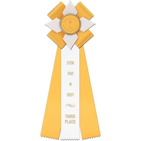 Dorset 3 Rosette Award Ribbon, 5" Top