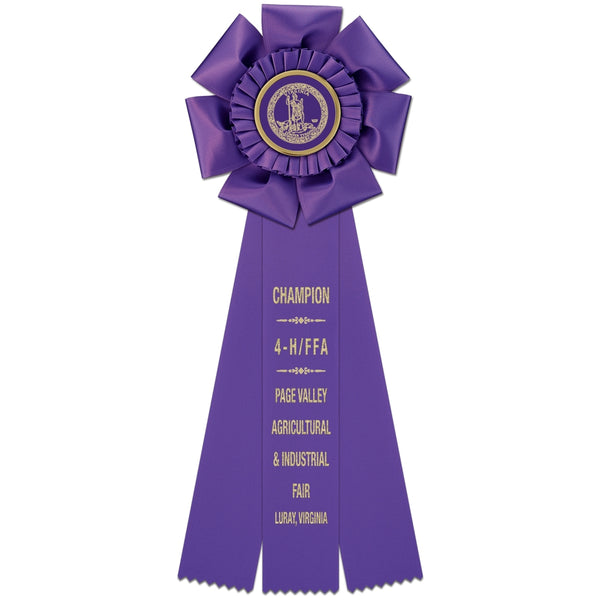 Peerless 3 Rosette Award Ribbon 5-1/2" Top