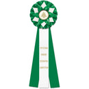 Exeter 3 Rosette Award Ribbon, 6" Top