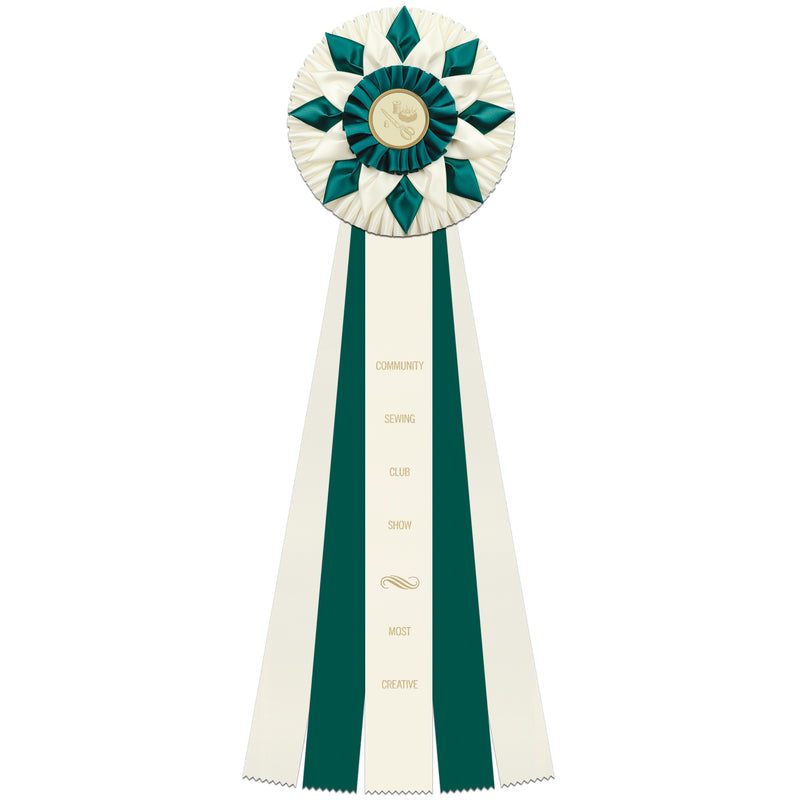 Sunniside 5 Rosette Award Ribbon, 8" Top