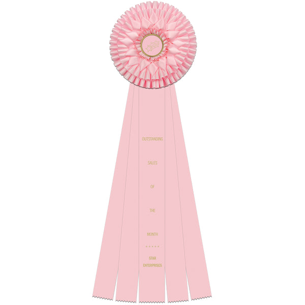 Sutton 5 Rosette Award Ribbon, 8" Top