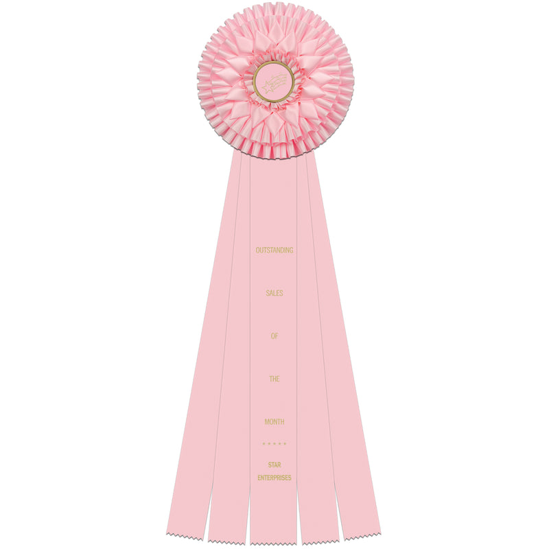 Sutton 5 Rosette Award Ribbon, 8" Top