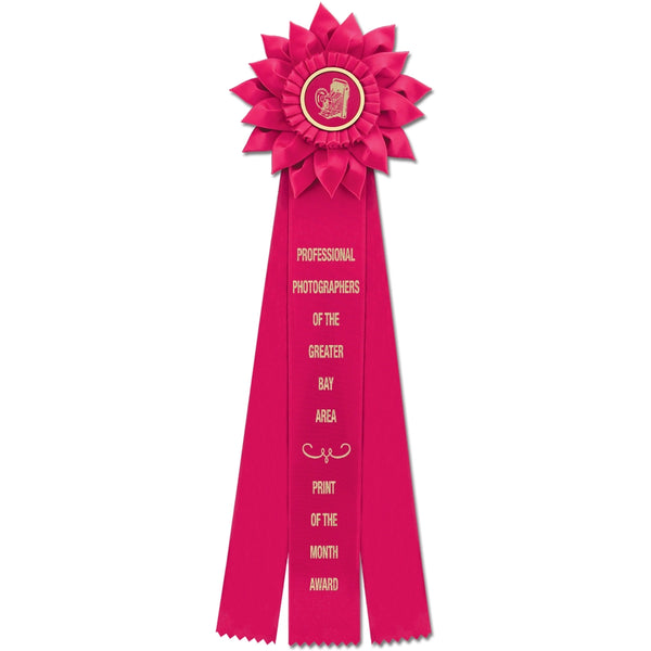 Sunburst 3 Rosette Award Ribbon, 6-1/2" Top