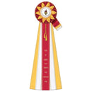 Jersey 5 Rosette Award Ribbon, 6-1/2" Top