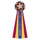 Newton 5 Rosette Award Ribbon, 7" Top