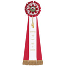 Barnes 3 Rosette Award Ribbon, 8" Top