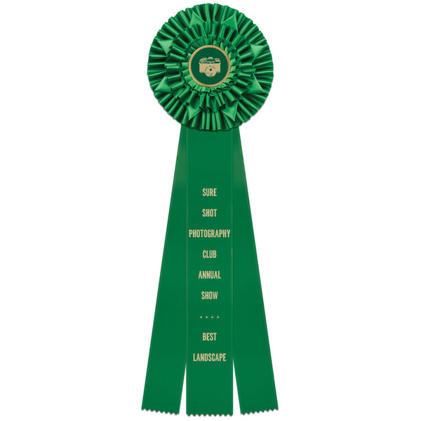 Cadmore 3 Rosette Award Ribbon, 6-1/2" Top
