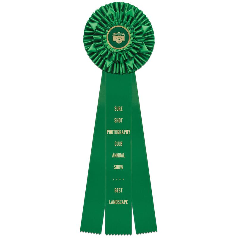 Cadmore 3 Rosette Award Ribbon, 6-1/2" Top
