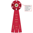 Wheaton 3 Rosette Award Ribbon With 3 Streamer Printing, 6-1/2" Top