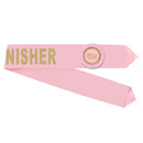 Custom Award Half Sash With 3" Rosette <15 Letters