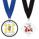3-1/2" Standard Shape Custom Acrylic Medal With Any Grosgrain Neck Ribbon