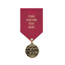 1-1/8" Custom CX Award Medal With Satin Drape Ribbon