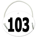 Stock Oval Exhibitor Number With Elastic