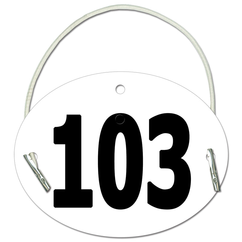 Stock Oval Exhibitor Number With Elastic