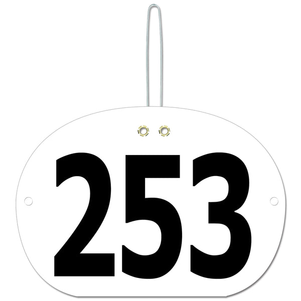 Stock Large Oval Exhibitor Number With Hook