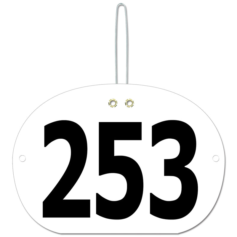 Stock Large Oval Exhibitor Number With Hook