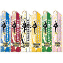 2" X 8" Stock Multicolor Point Top Gym Star Award Ribbon