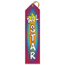 2" X 8" Stock Multicolor Point Top All Star Award Ribbon