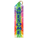 2" X 8" Stock Multicolor Point Top Awesome Award Ribbon