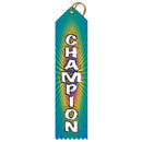 2" X 8" Stock Multicolor Point Top Champion Award Ribbon