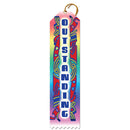 2" X 8" Stock Multicolor Point Top Outstanding Award Ribbon