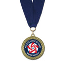 1-3/4" Custom LFL Award Medal With Grosgrain Neck Ribbon