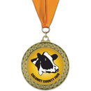 2-5/8" Custom GFL Award Medal With Grosgrain Neck Ribbon