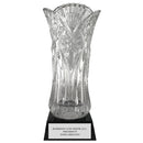 13" Custom Engraved Elland Optical Crystal Award Vase With Base