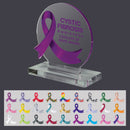 5" Round Custom Awareness Acrylic Award With Clear Acrylic Base