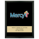 7" x 9" Custom Full Color Black Plaque With Engraved Plate