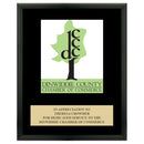 8" x 10" Custom Full Color Black Plaque With Engraved Plate