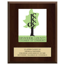 8" x 10" Custom Full Color Cherry Plaque With Engraved Plate