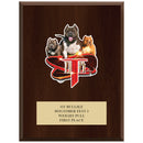 9" x 12" Custom Full Color Cherry Plaque With Engraved Plate