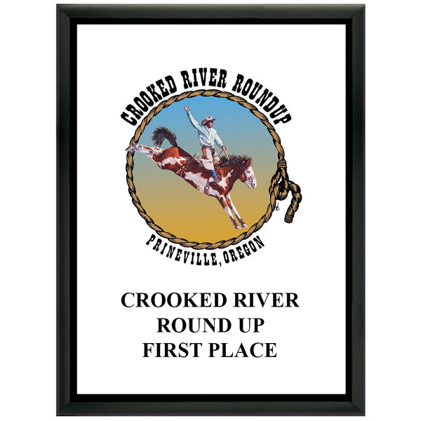 9" x 12" Custom Black Plaque With Full Color Imprint