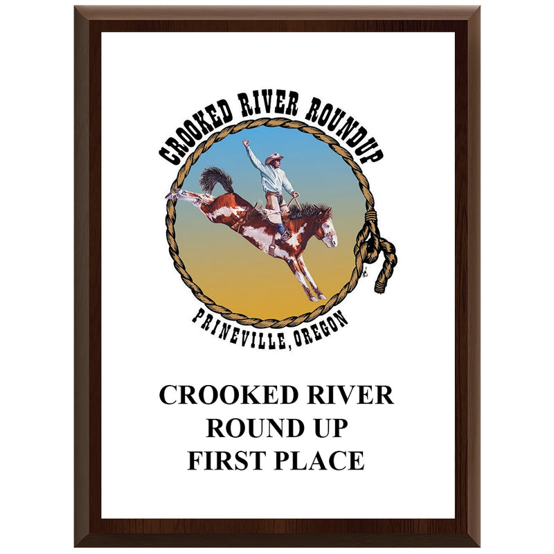 9" x 12" Custom Cherry Plaque With Full Color Imprint